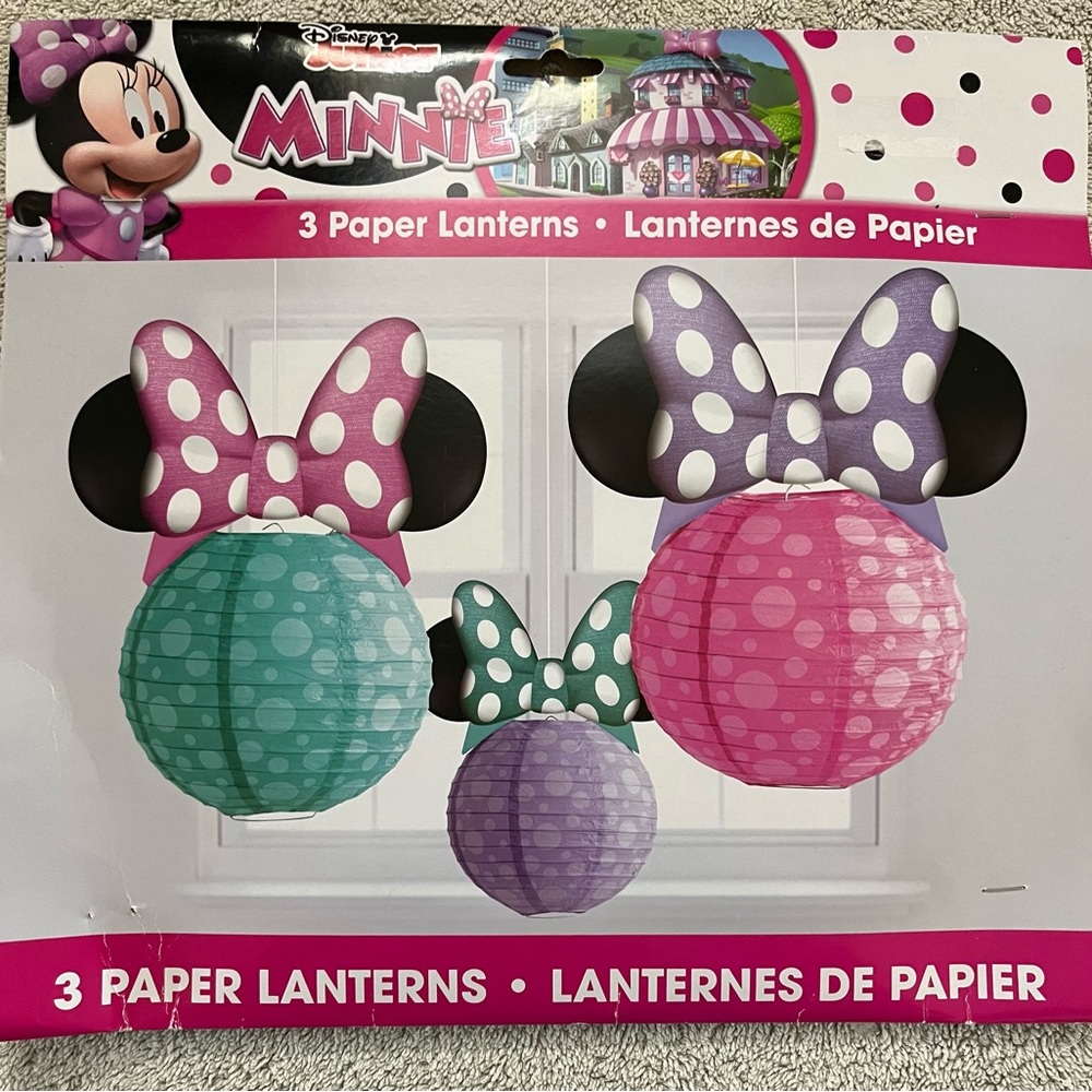 Disney Jr. Minnie Mouse 3‎ Paper Lanterns unopened